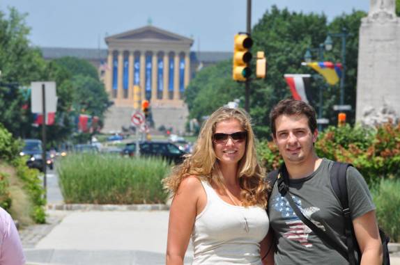 Com o Oscar, em visita à Philadelphia, na Pennsylvania, nos Estados Unidos